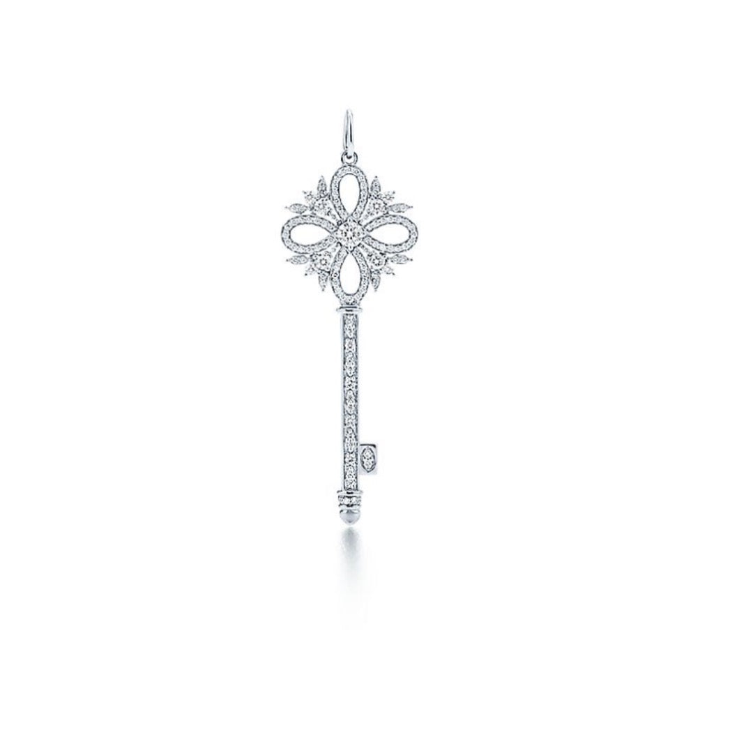 gold crystal floral Necklace for women - alternate angle view 2