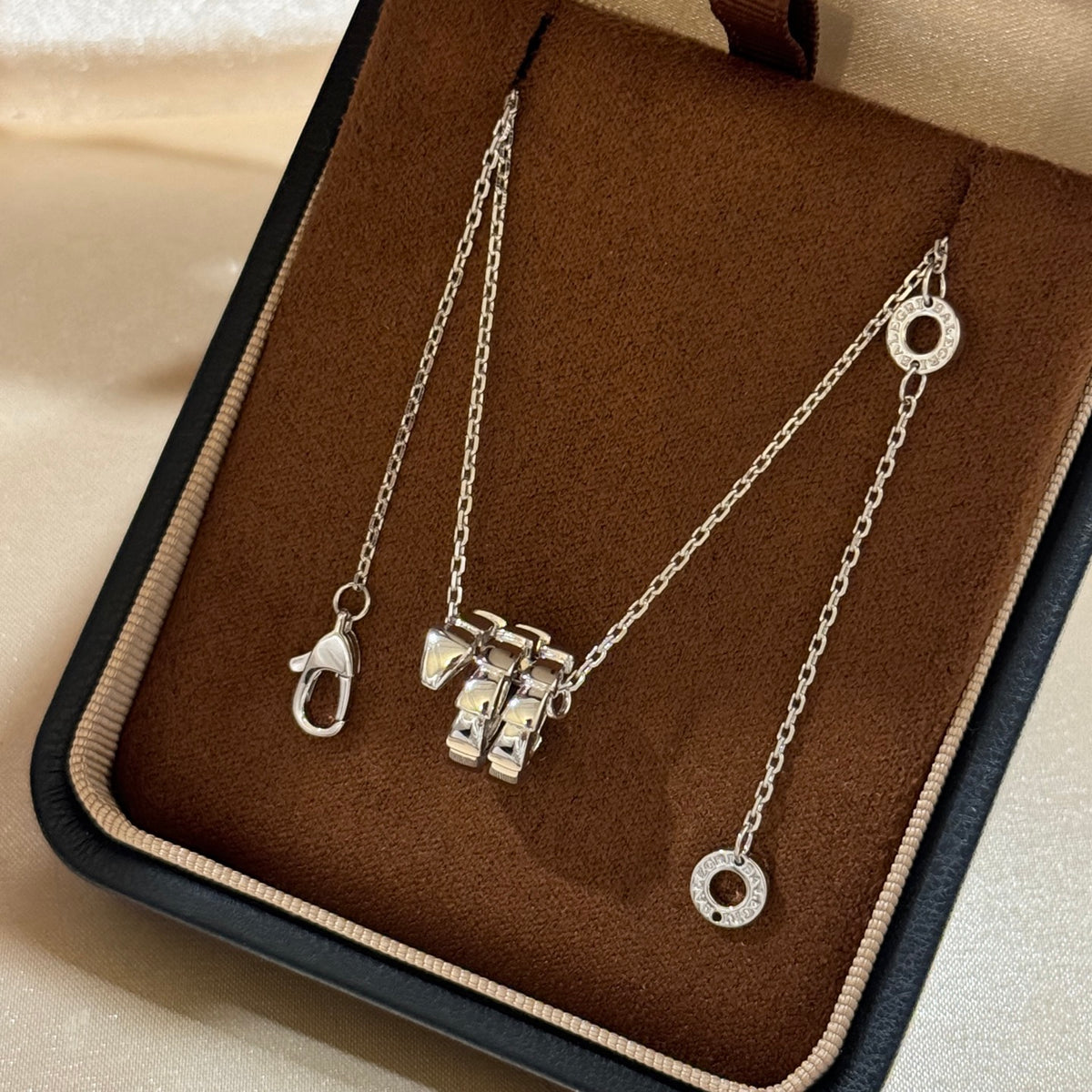 white gold luxury Necklace for women - product detail view