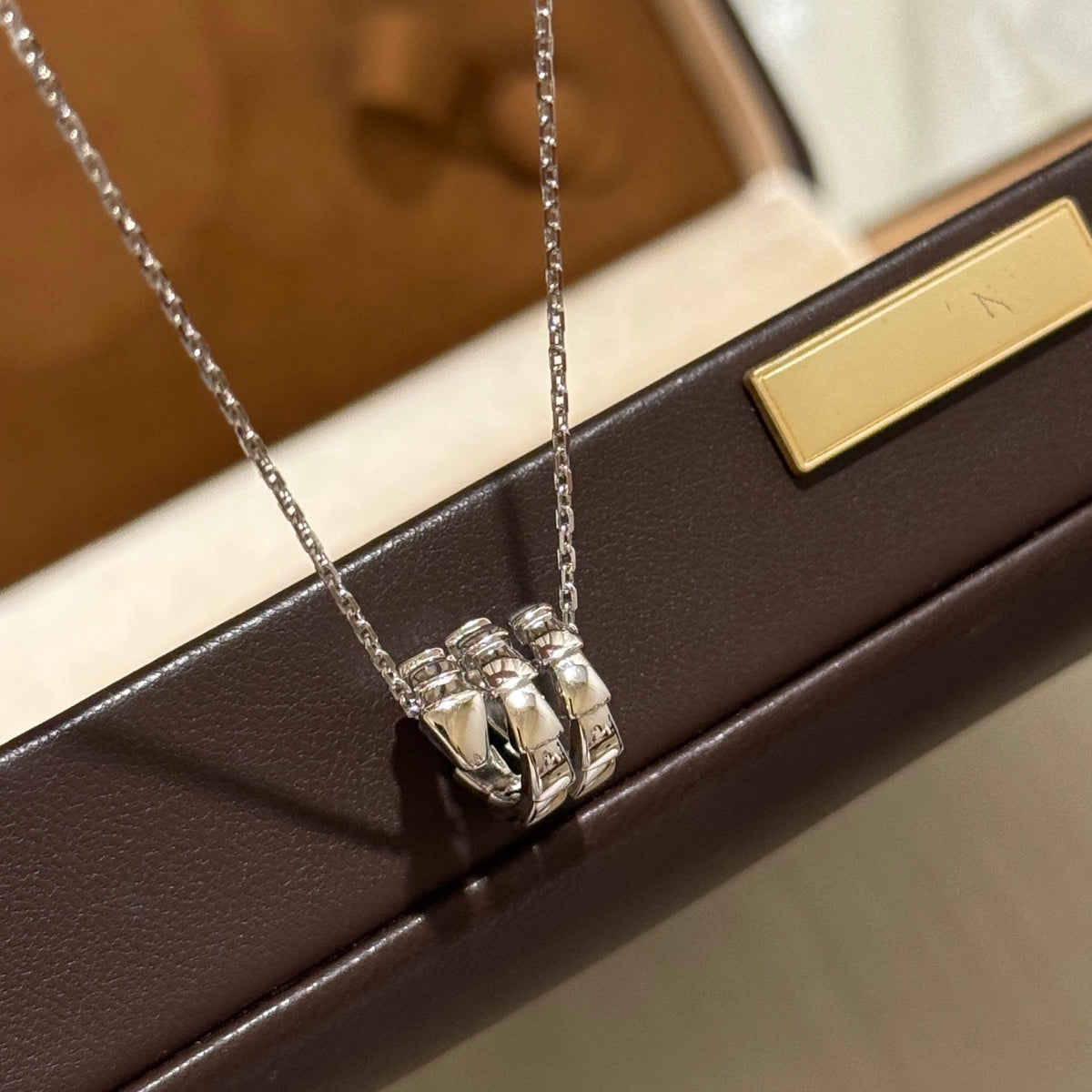 white gold luxury Necklace for women - alternate angle view 4