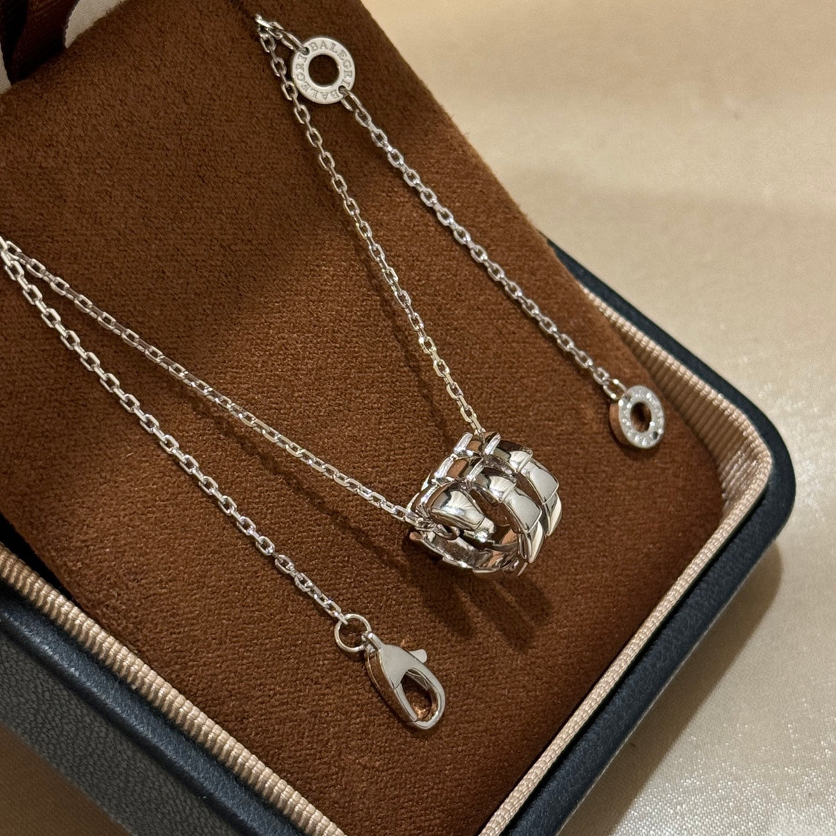 white gold luxury Necklace for women - alternate angle view 6