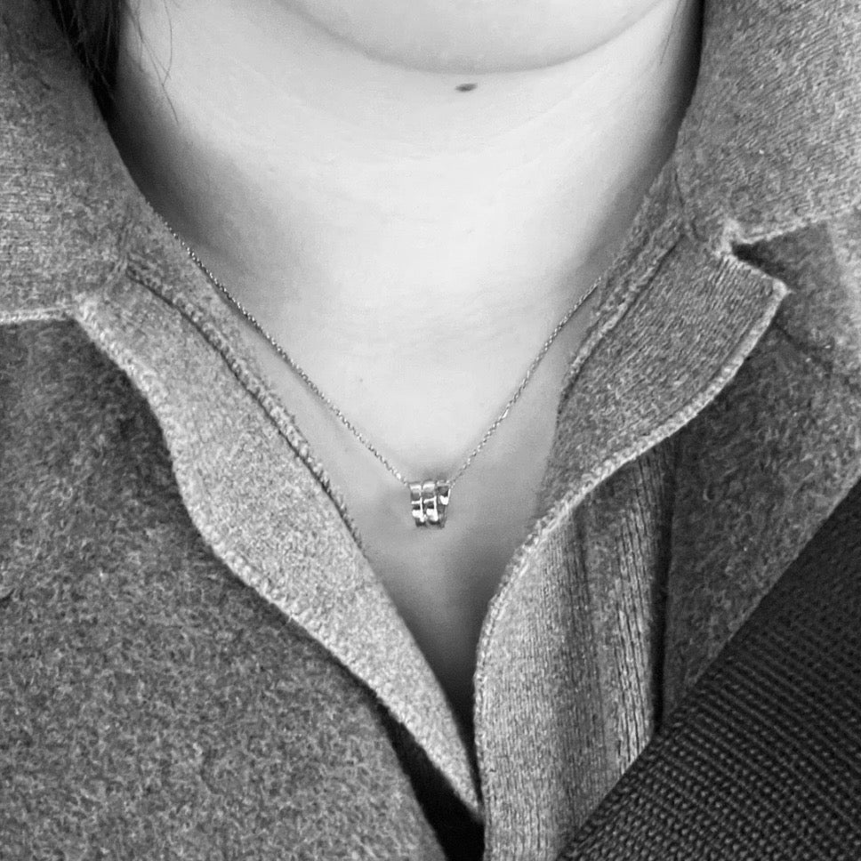 white gold luxury Necklace for women - alternate angle view 5