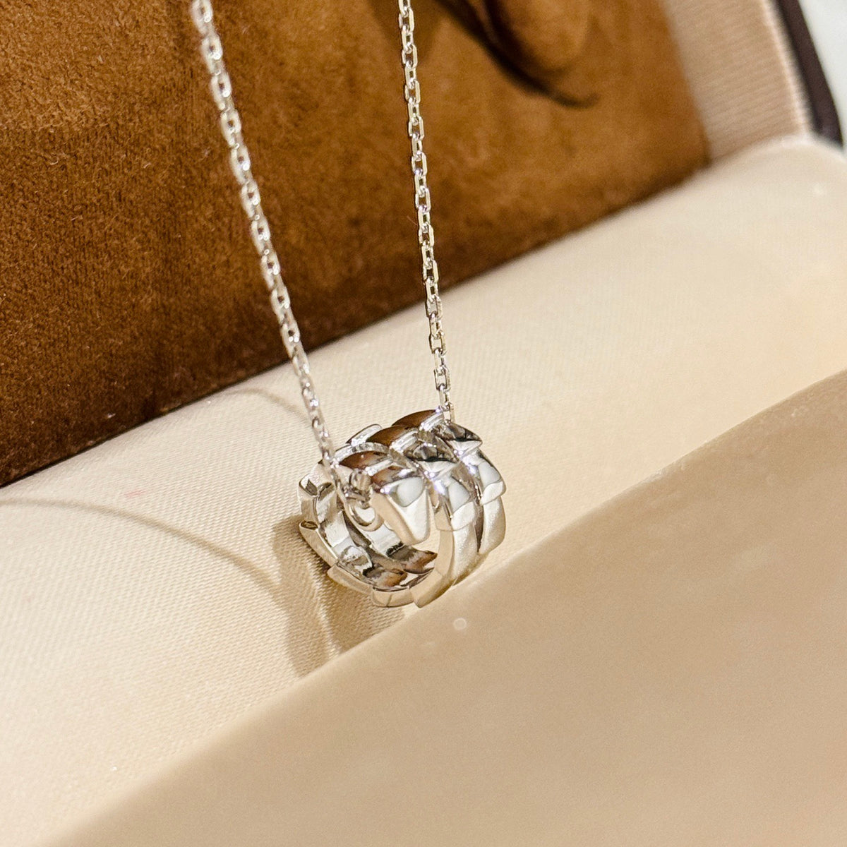 white gold luxury Necklace for women - alternate angle view 8