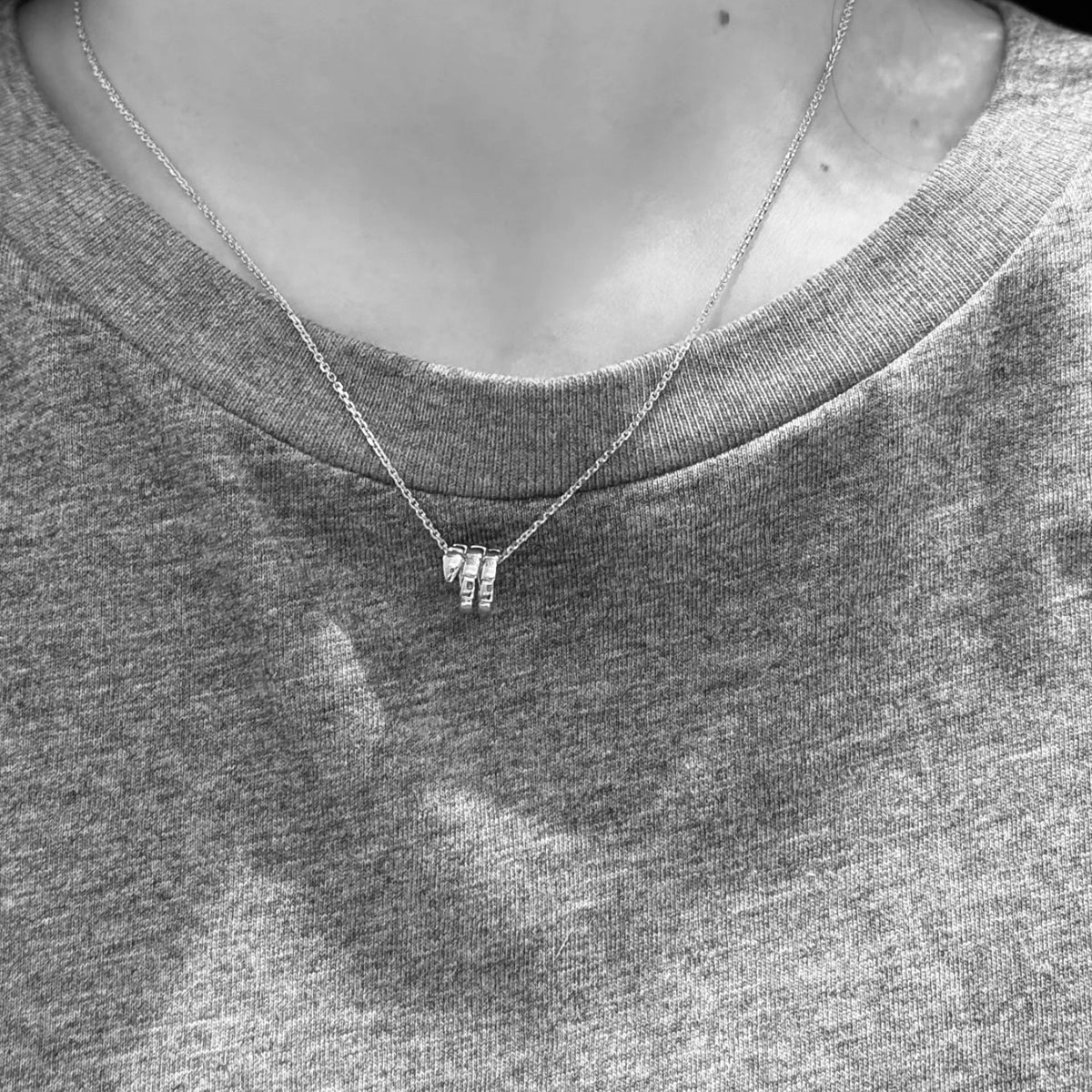 white gold luxury Necklace for women - alternate angle view 7