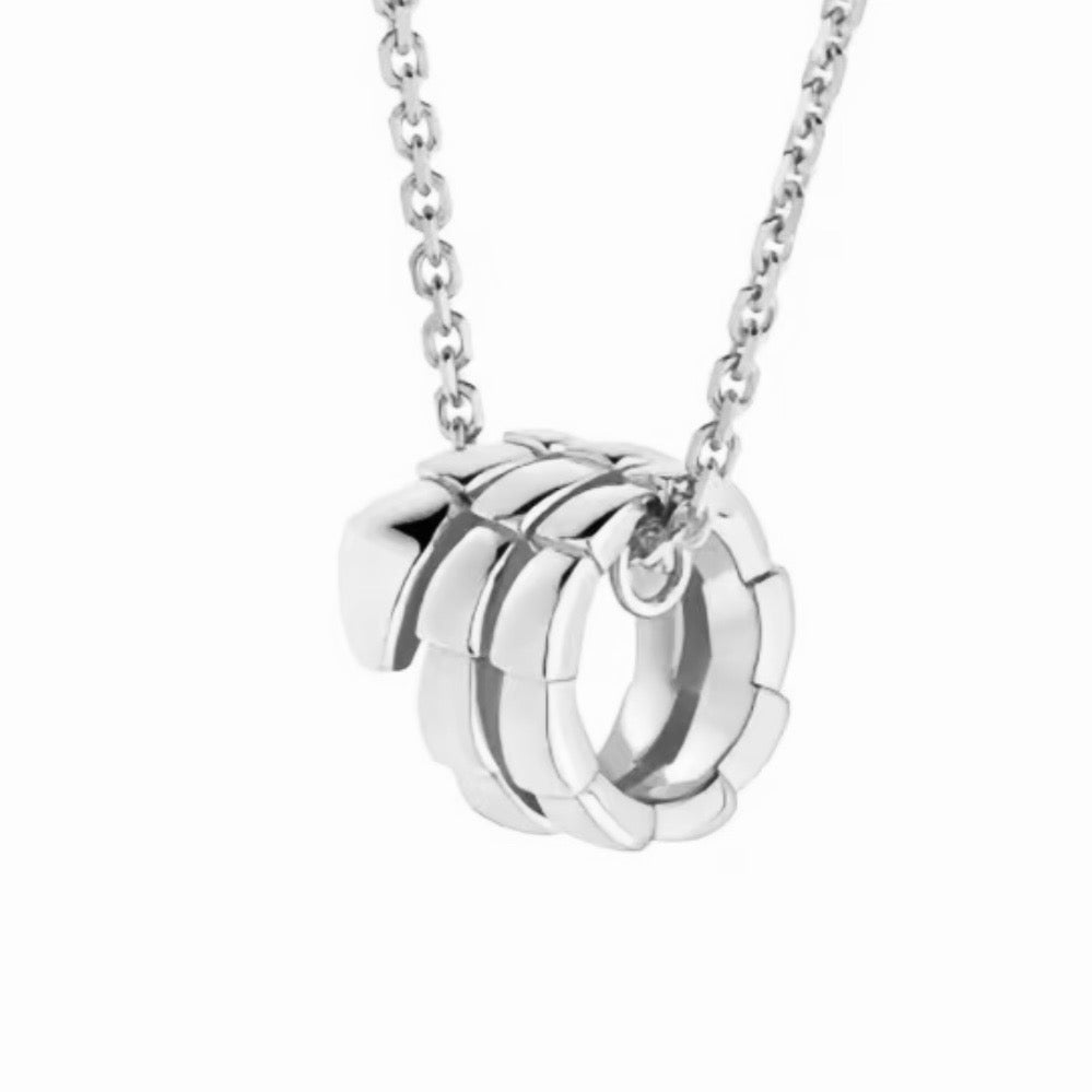 white gold luxury Necklace for women - alternate angle view 2