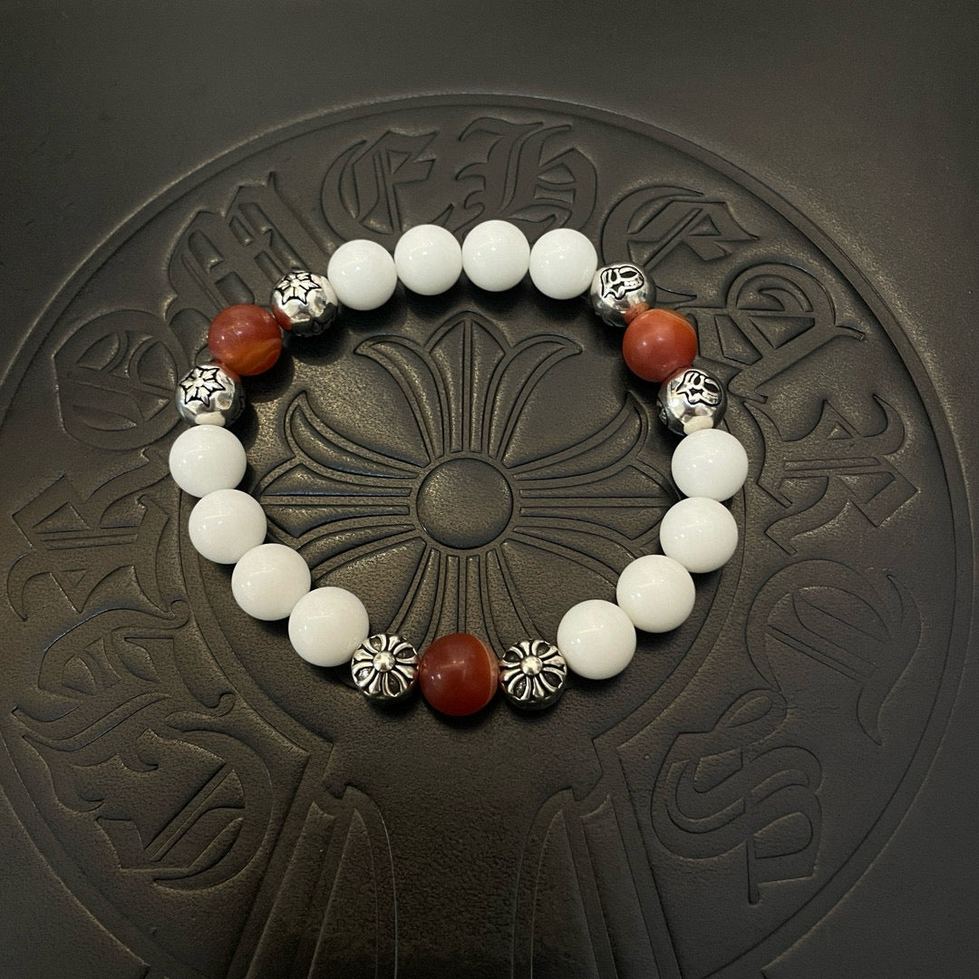 antique stone cross Bracelet for men - product detail view