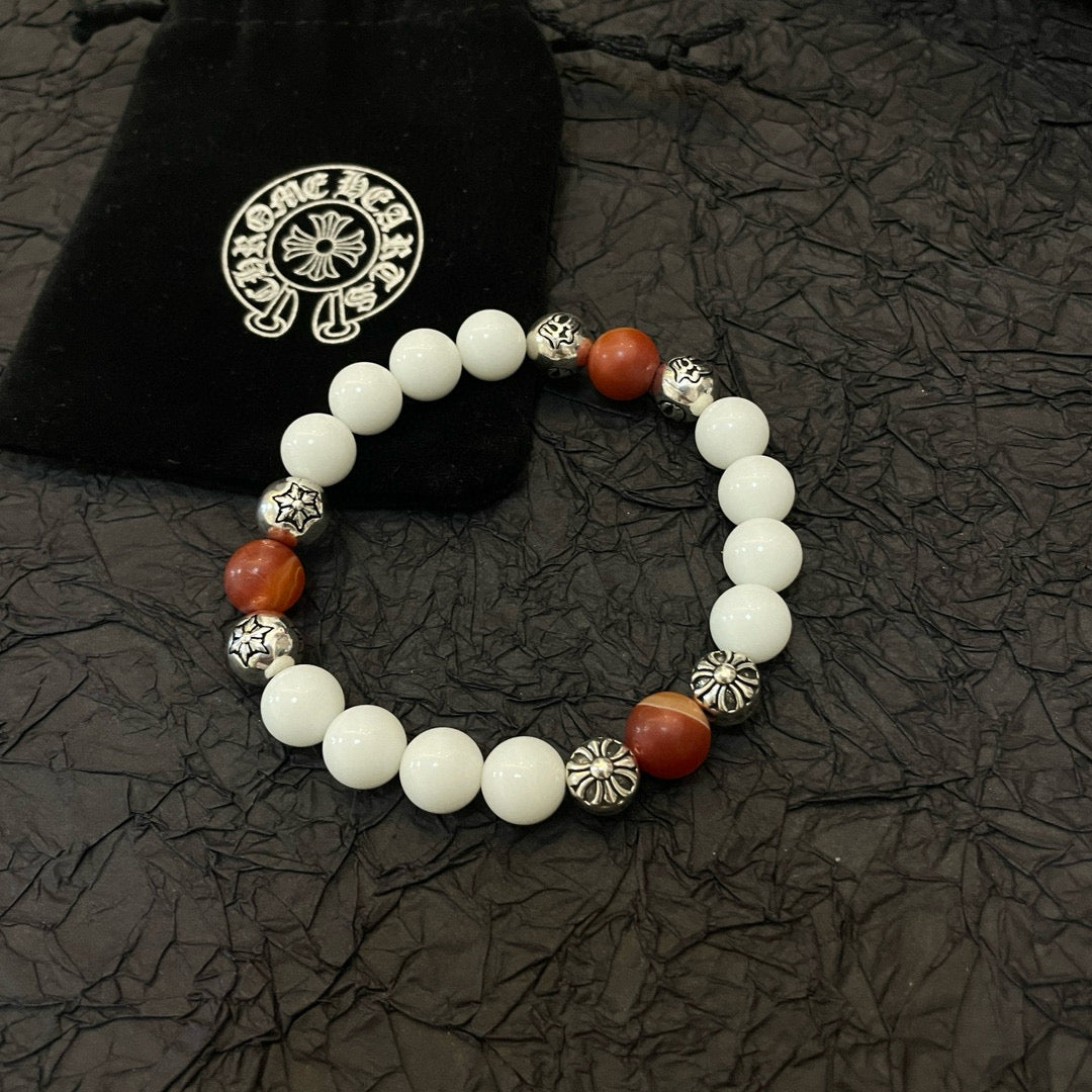 antique stone cross Bracelet for men - alternate angle view 7