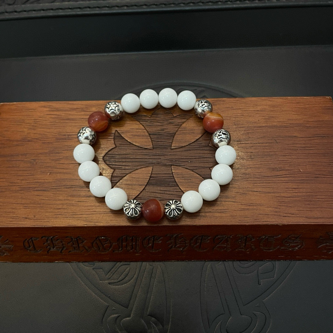antique stone cross Bracelet for men - alternate angle view 9