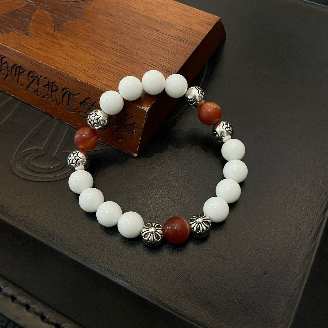 antique stone cross Bracelet for men - alternate angle view 8
