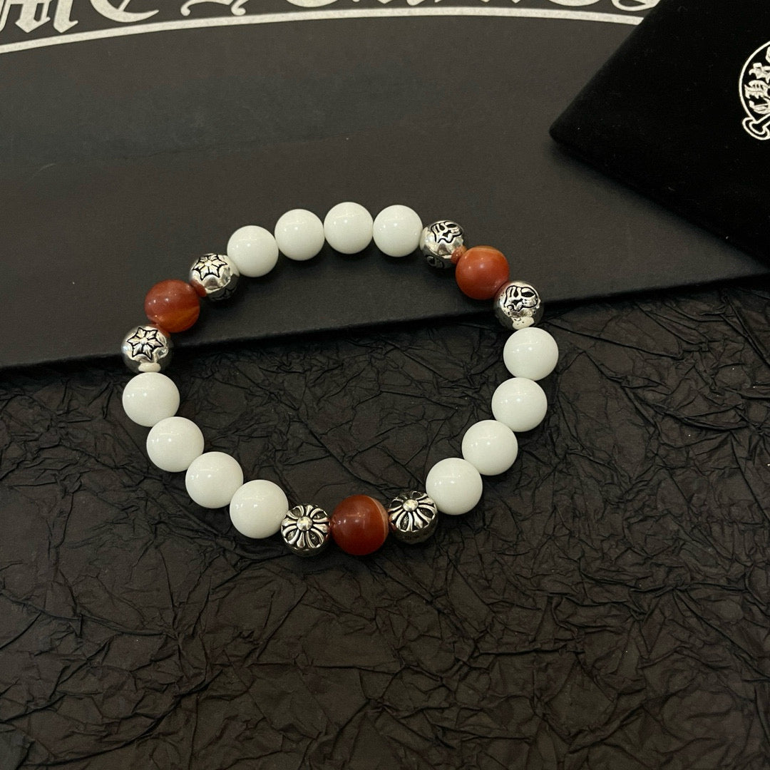 antique stone cross Bracelet for men - alternate angle view 5