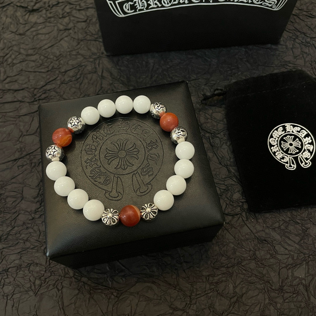antique stone cross Bracelet for men - alternate angle view 6