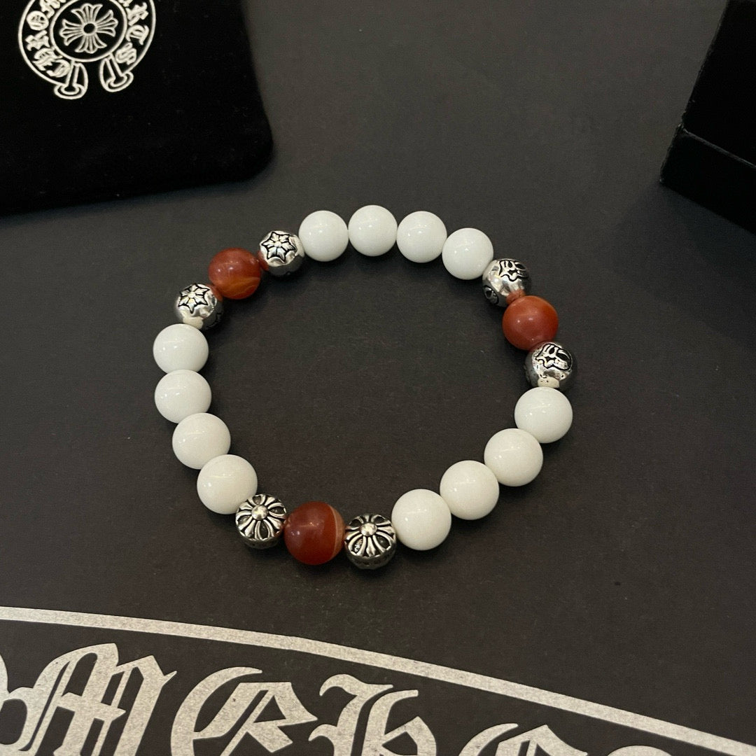 antique stone cross Bracelet for men - alternate angle view 4