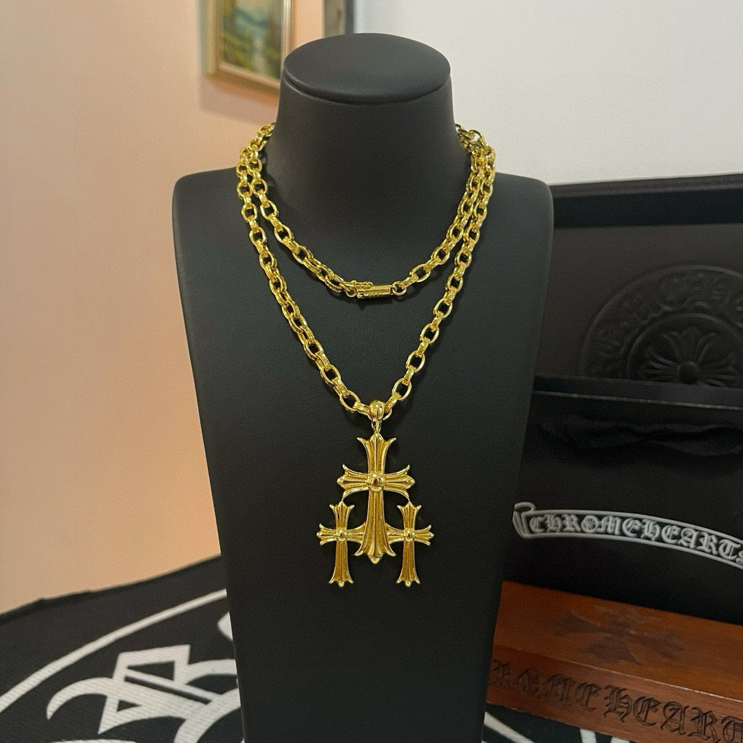 antique cross Pendant for men - alternate angle view 2