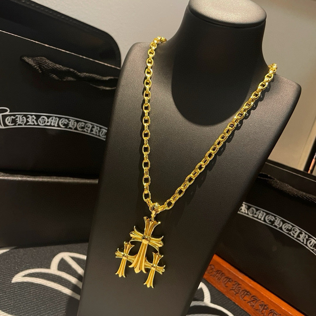 antique cross Pendant for men - alternate angle view 3