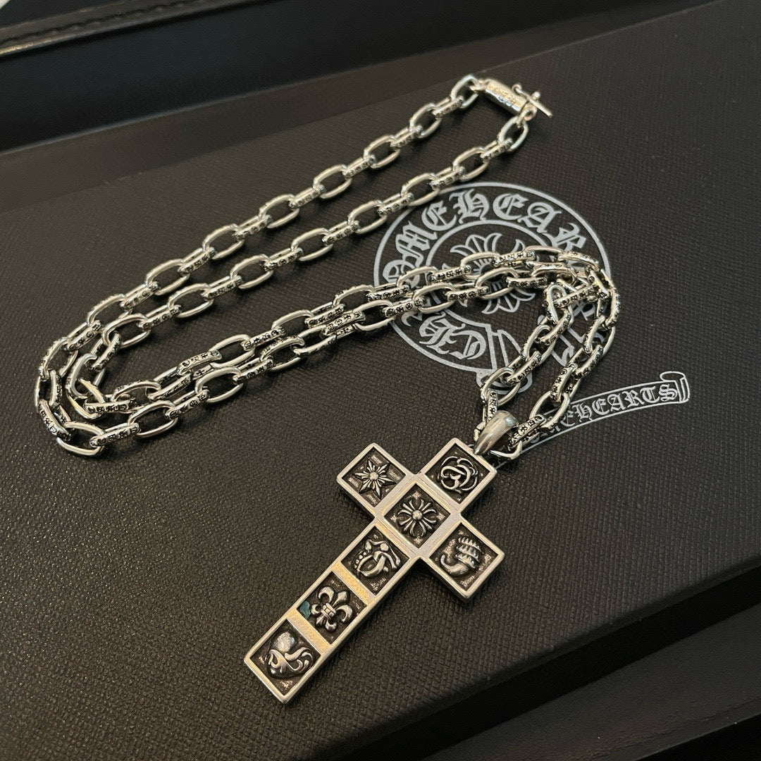 antique cross Pendant for men - alternate angle view 4