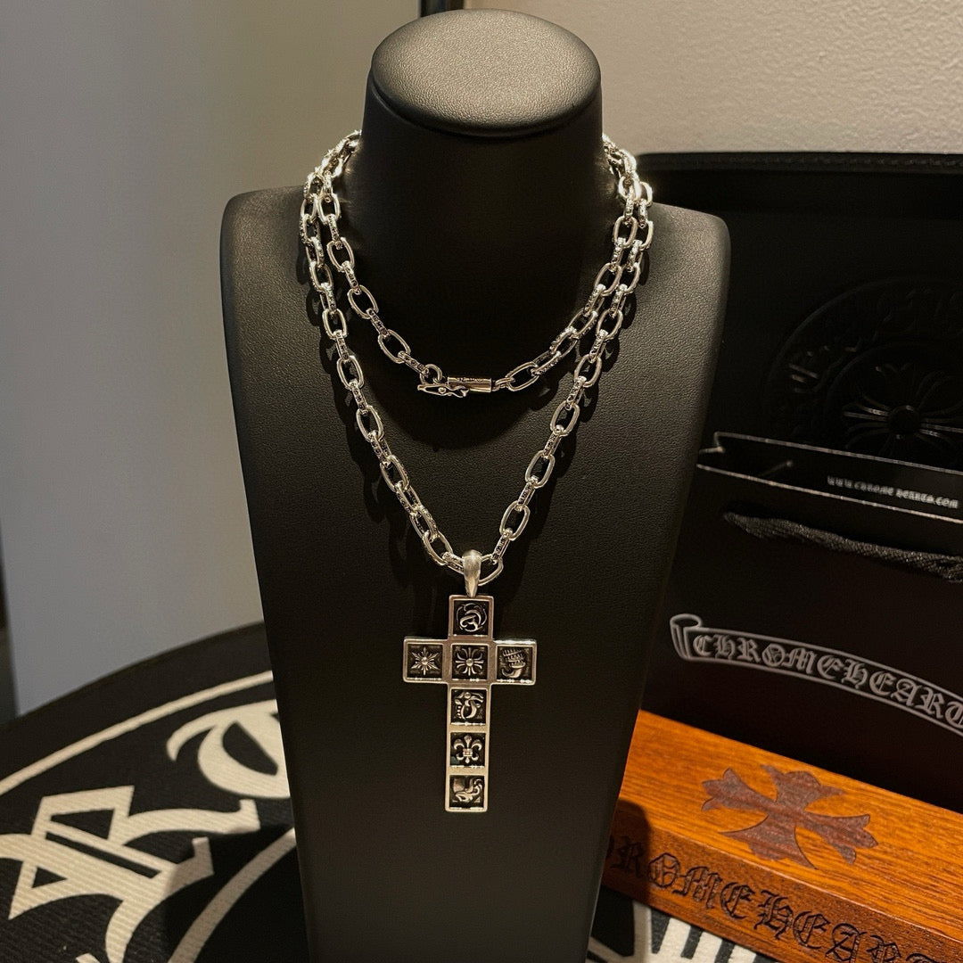 antique cross Pendant for men - alternate angle view 2