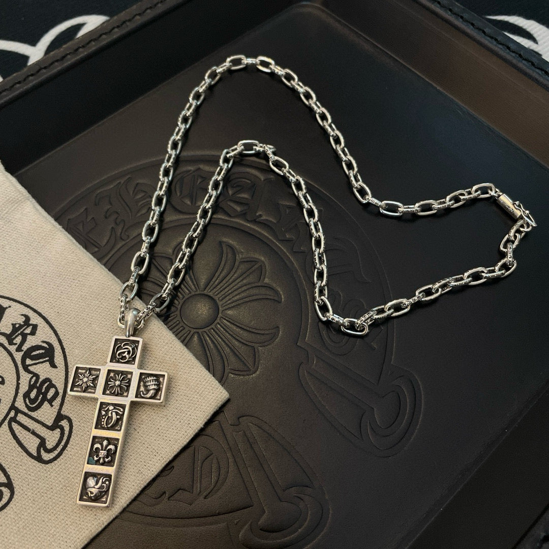 antique cross Pendant for men - alternate angle view 7