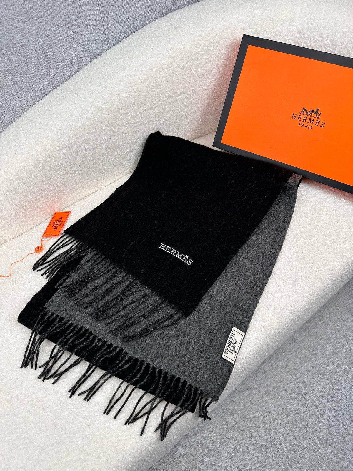 two-tone velvet elegant Scarf for women - alternate angle view 3