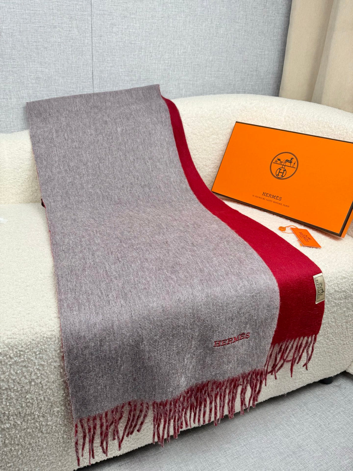 two-tone velvet elegant Scarf for women - alternate angle view 5