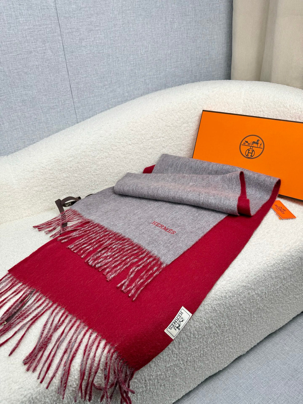 two-tone velvet elegant Scarf for women - alternate angle view 7