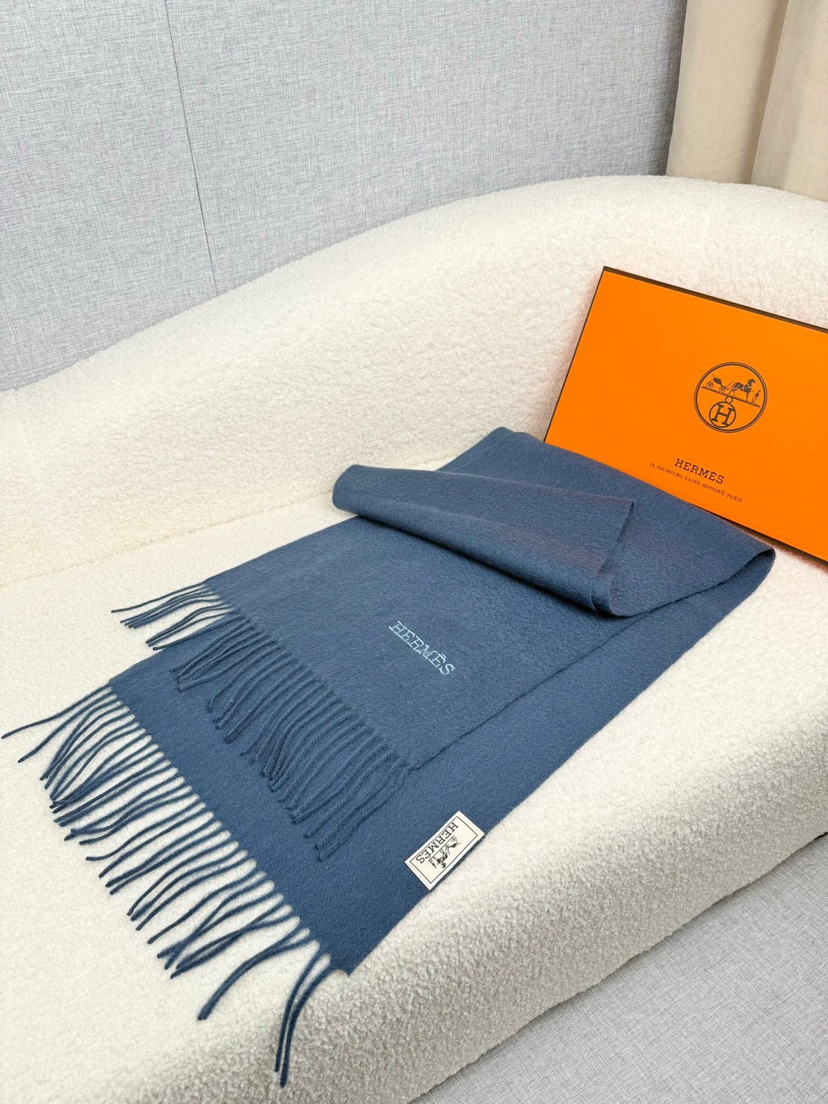 two-tone velvet elegant Scarf for men - alternate angle view 4