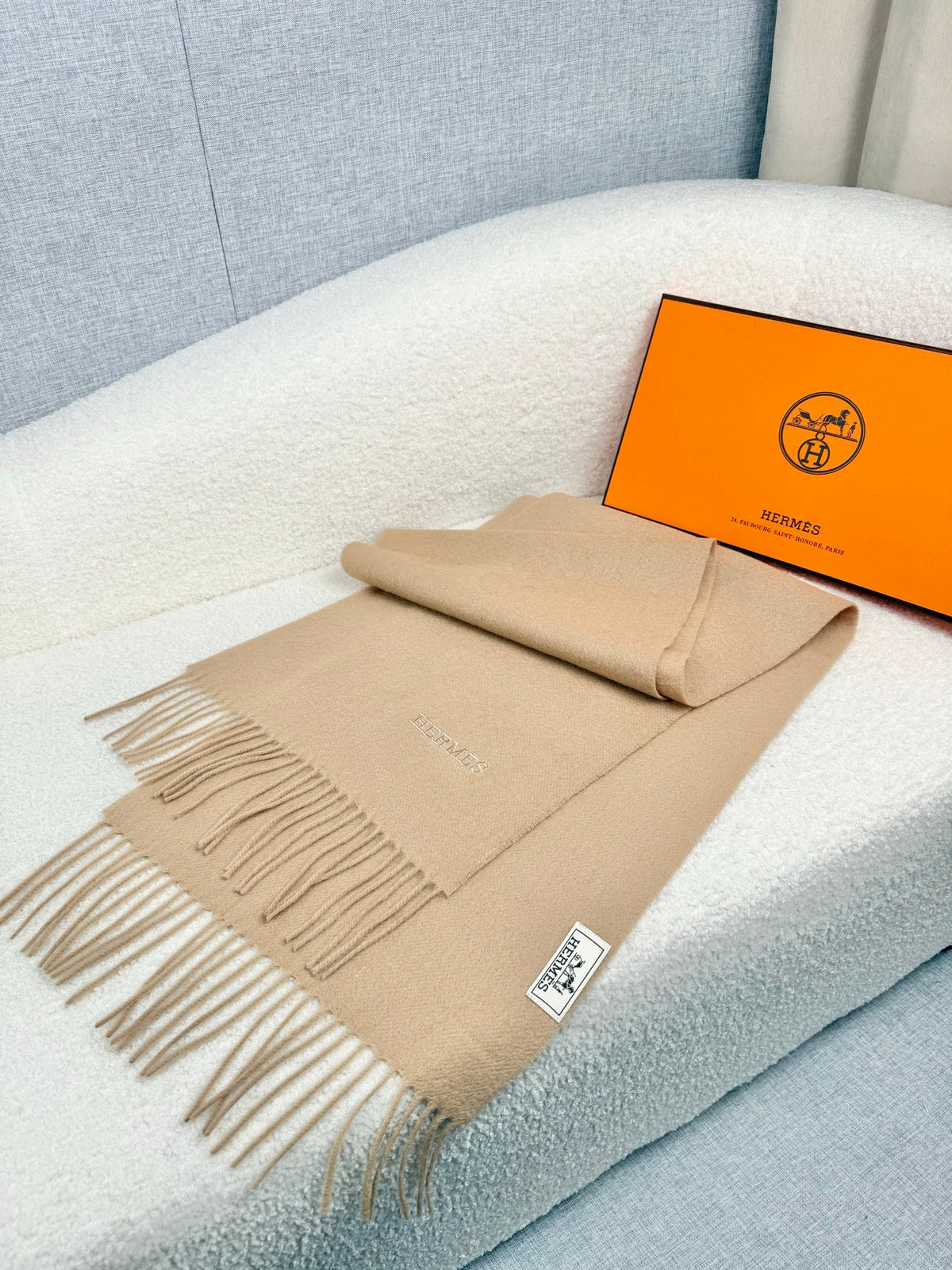 two-tone velvet elegant Scarf for men - alternate angle view 4