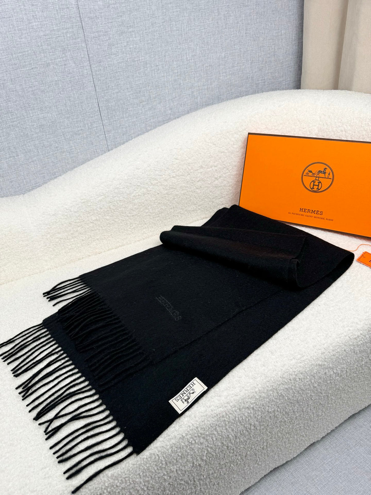two-tone velvet elegant Scarf for men - alternate angle view 4