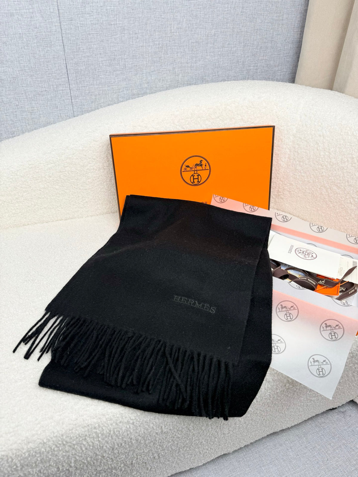 two-tone velvet elegant Scarf for men - alternate angle view 3