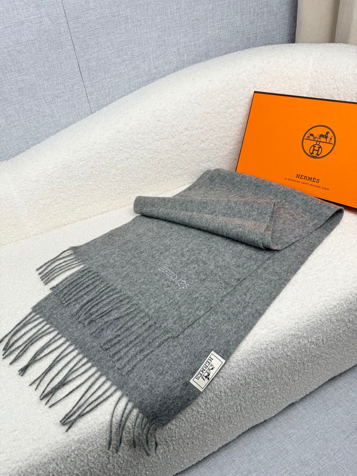 two-tone velvet elegant Scarf for men - alternate angle view 4