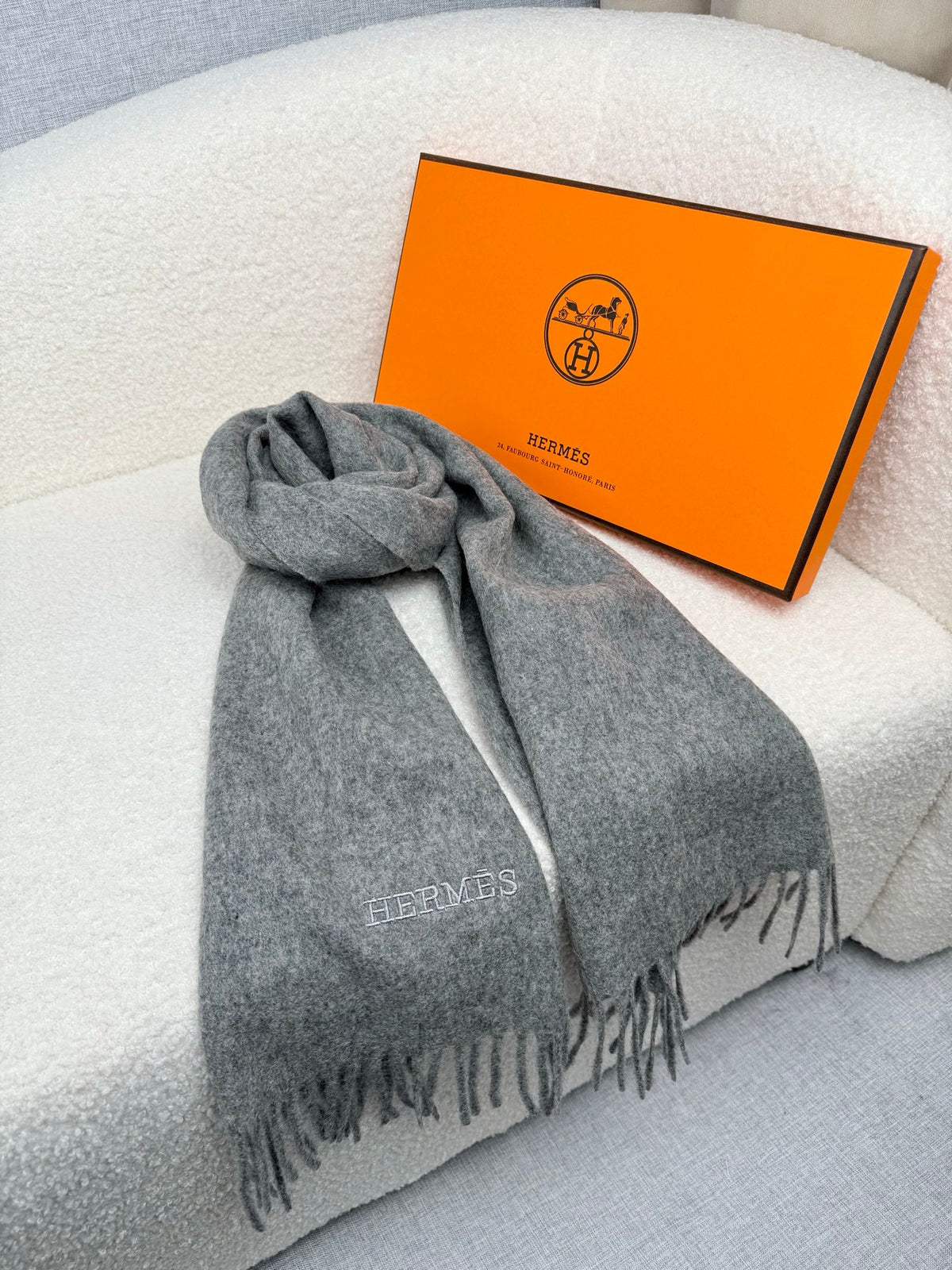 two-tone velvet elegant Scarf for men - alternate angle view 7