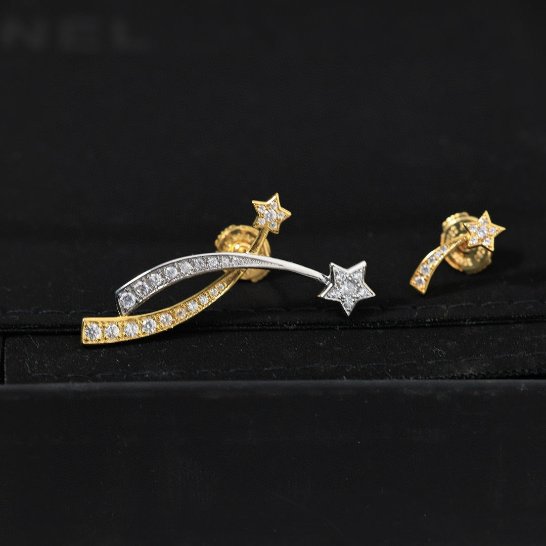 gold 925 sterling silver Stud Earrings for women - product detail view