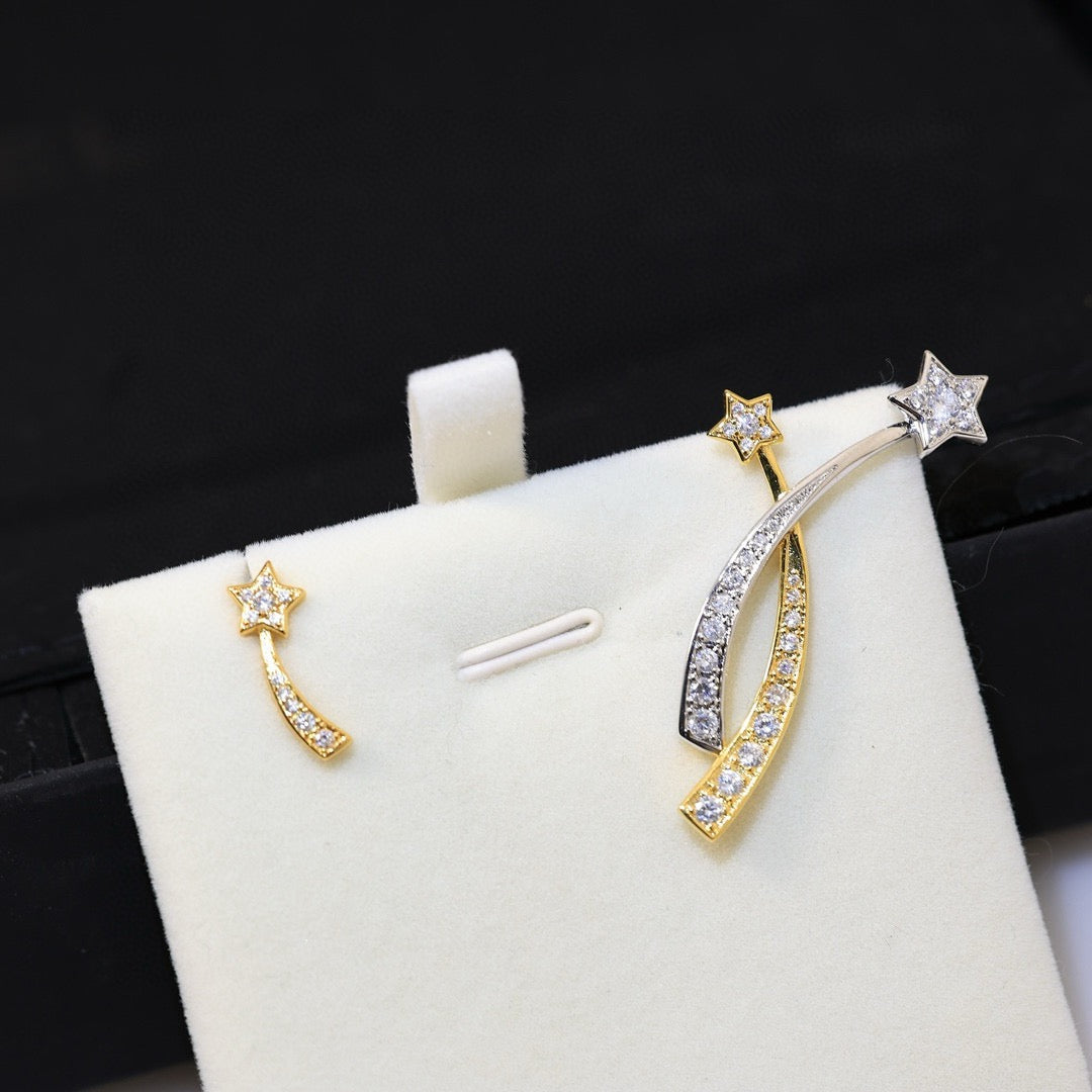 gold 925 sterling silver Stud Earrings for women - alternate angle view 6