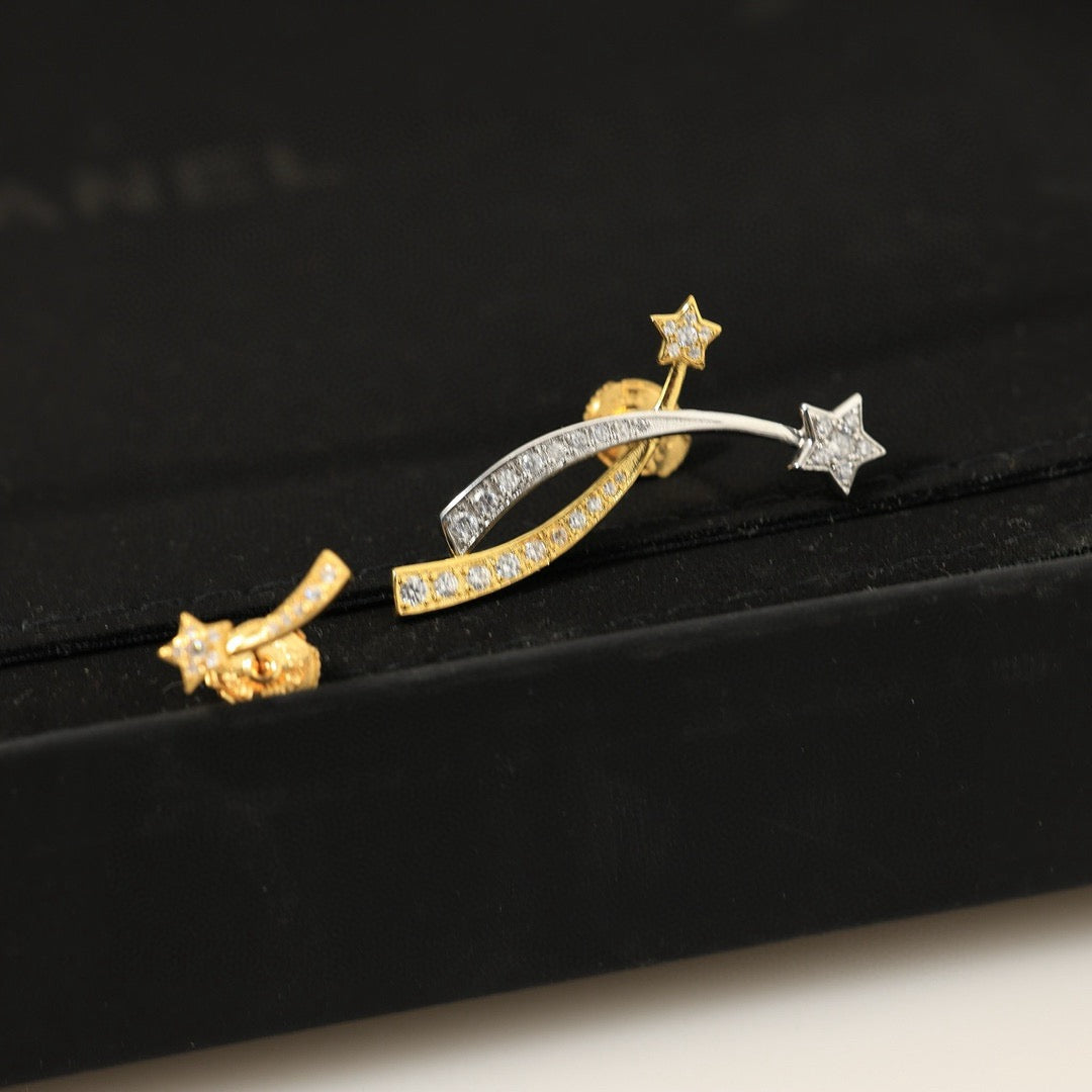 gold 925 sterling silver Stud Earrings for women - alternate angle view 9