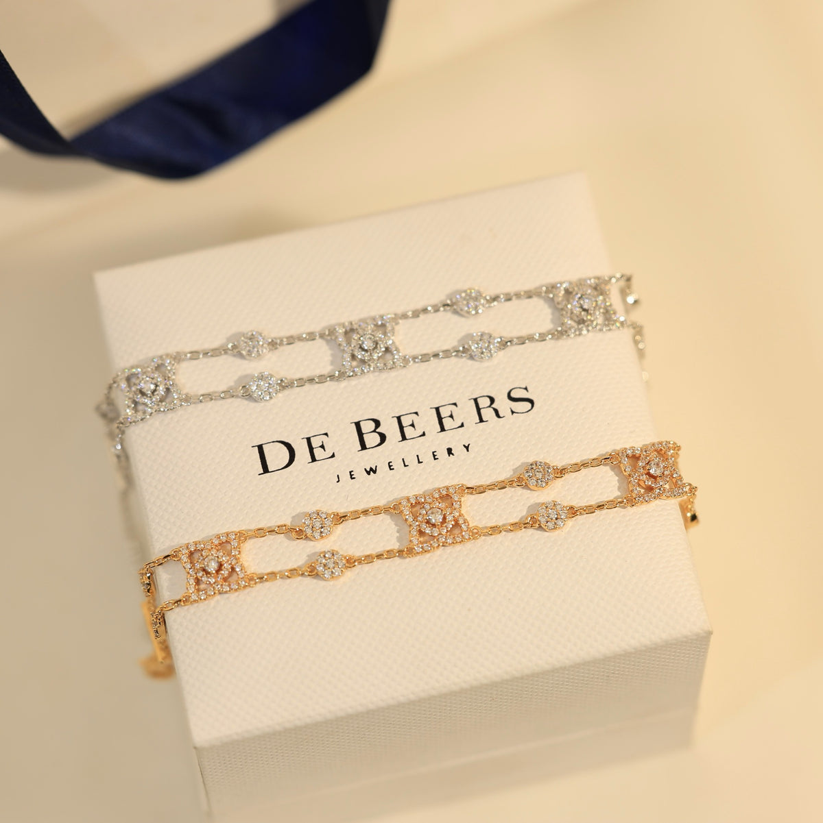 gold crystal floral Bracelet for women - alternate angle view 2