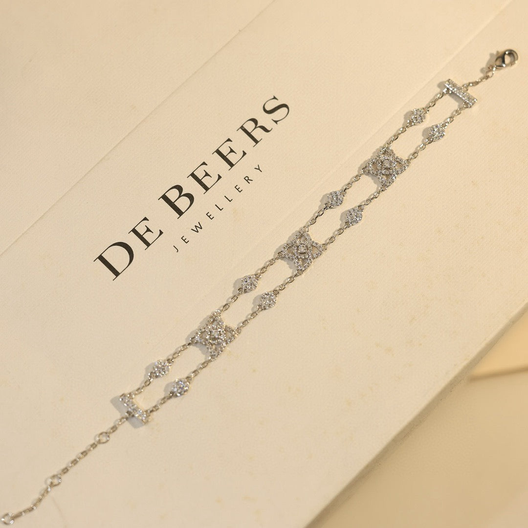 gold crystal floral Bracelet for women - alternate angle view 7