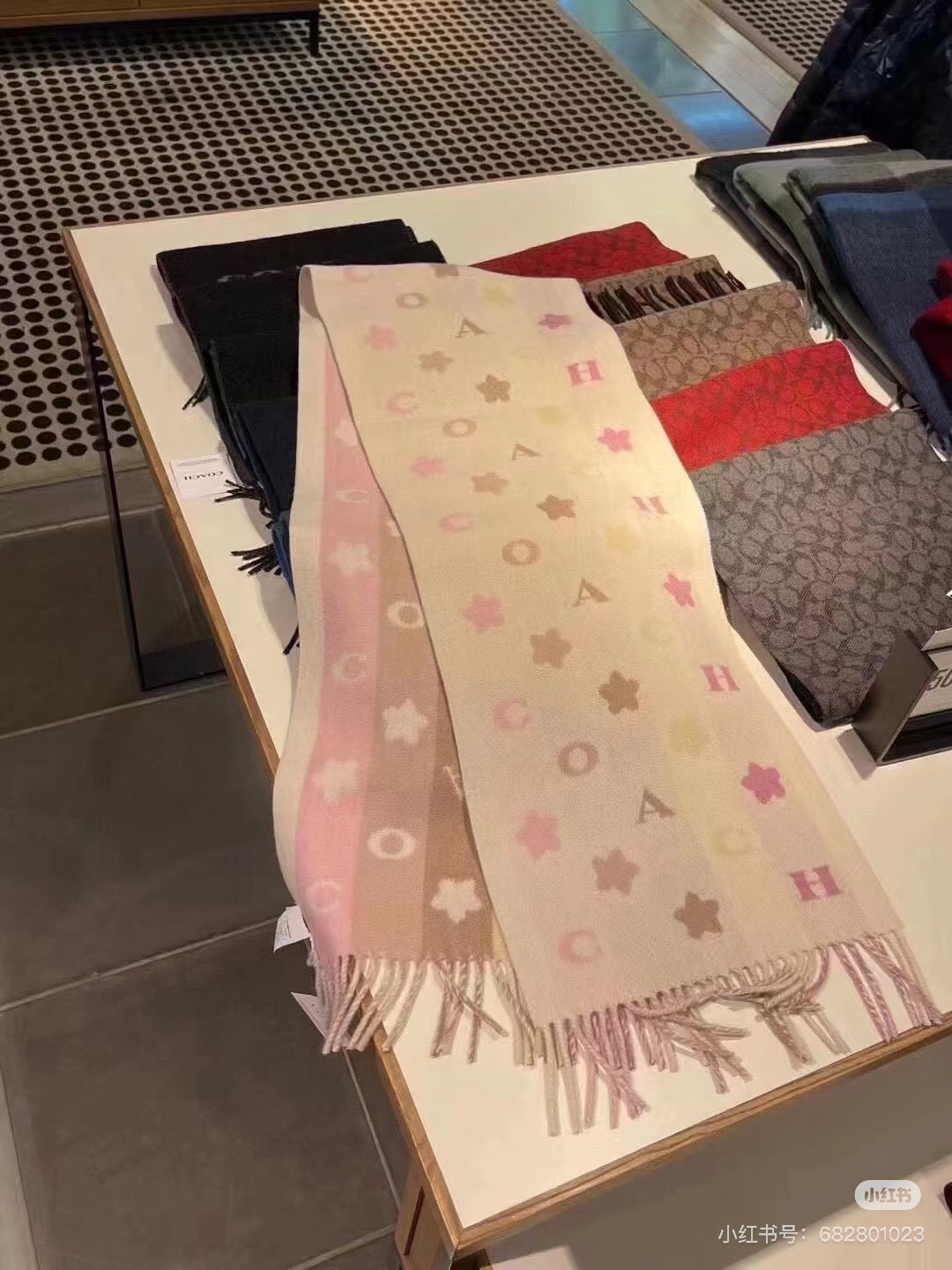 rainbow velvet floral Scarf for women - product detail view