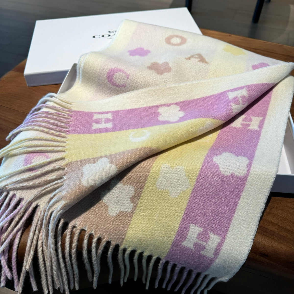 rainbow velvet floral Scarf for women - alternate angle view 5