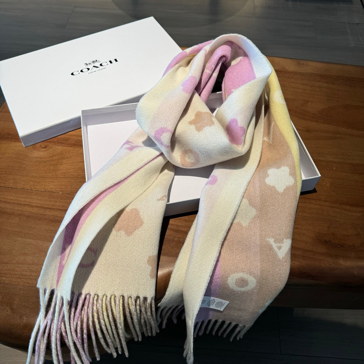 rainbow velvet floral Scarf for women - alternate angle view 8