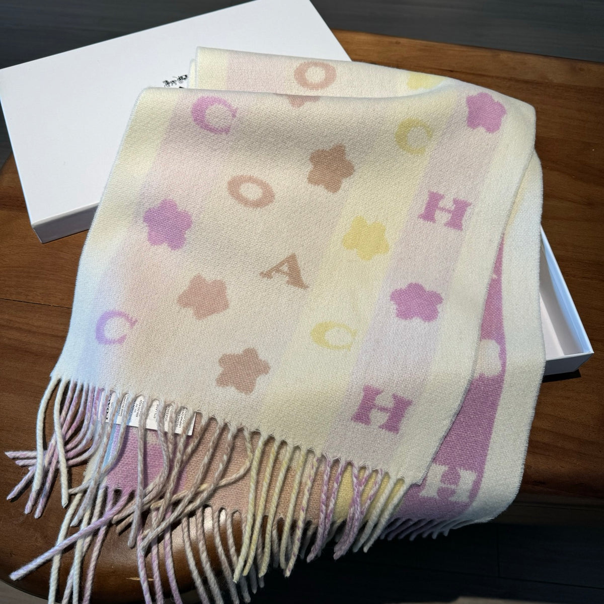 rainbow velvet floral Scarf for women - alternate angle view 7