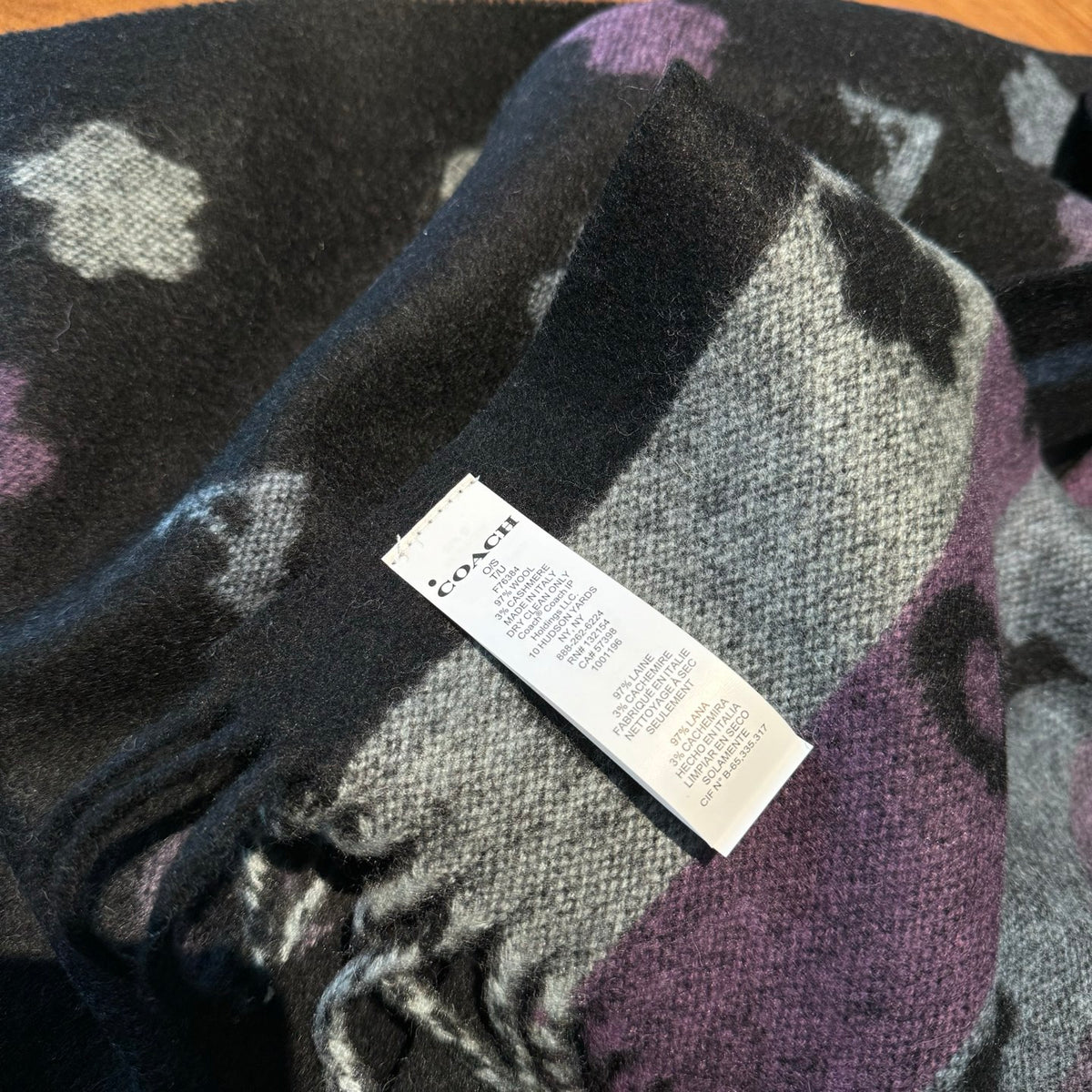 rainbow velvet floral Scarf for women - alternate angle view 7