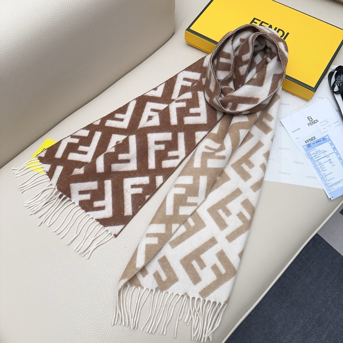 beige velvet floral Scarf for women - alternate angle view 8