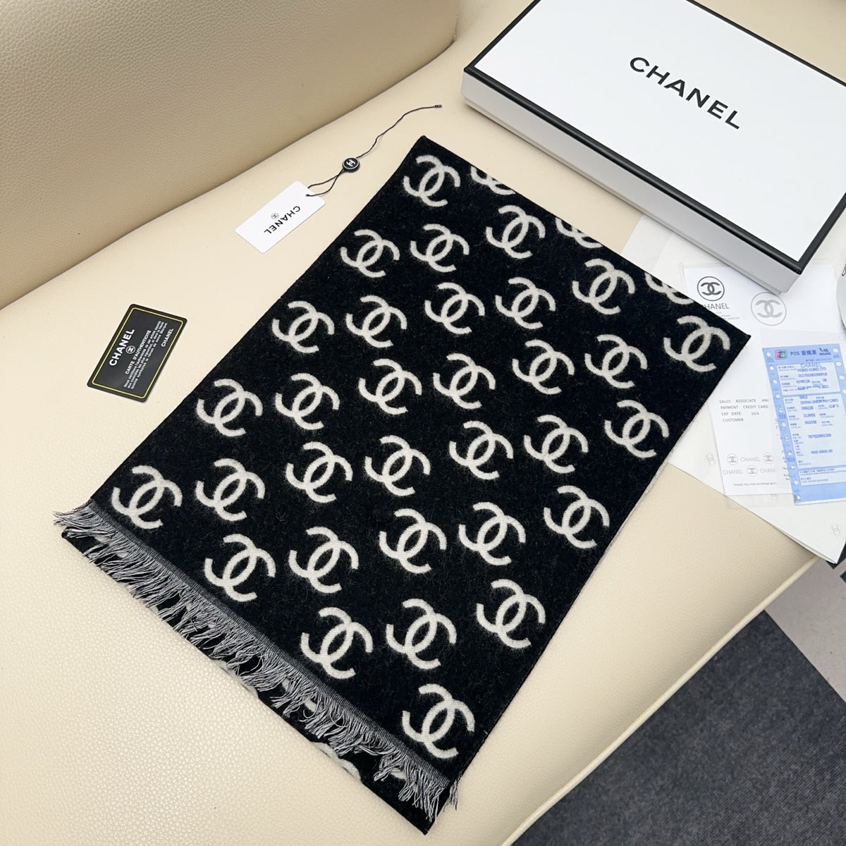 black and white velvet rose Scarf for women - alternate angle view 2