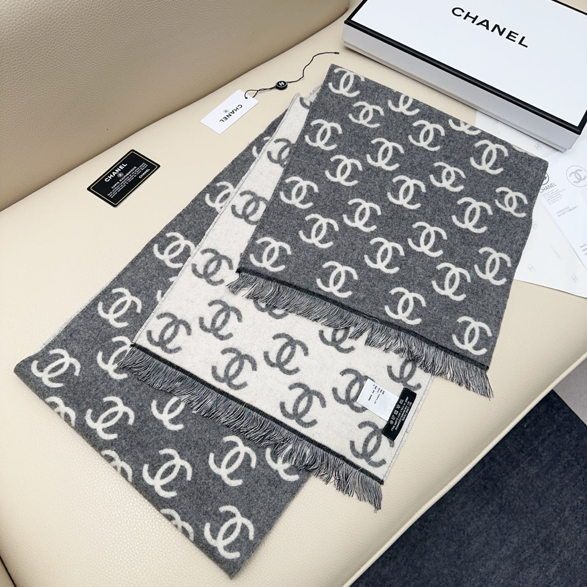 black and white velvet rose Scarf for women - alternate angle view 4