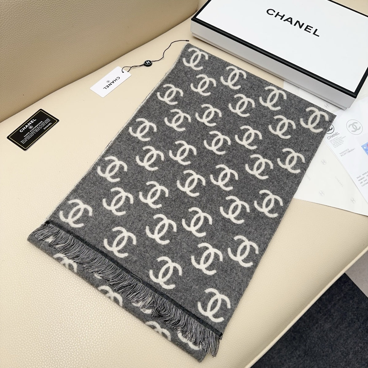black and white velvet rose Scarf for women - alternate angle view 2