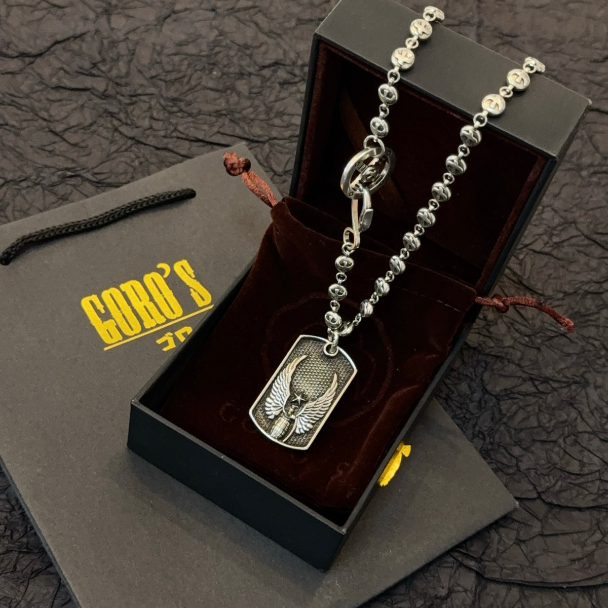 silver vintage Necklace for men - alternate angle view 9