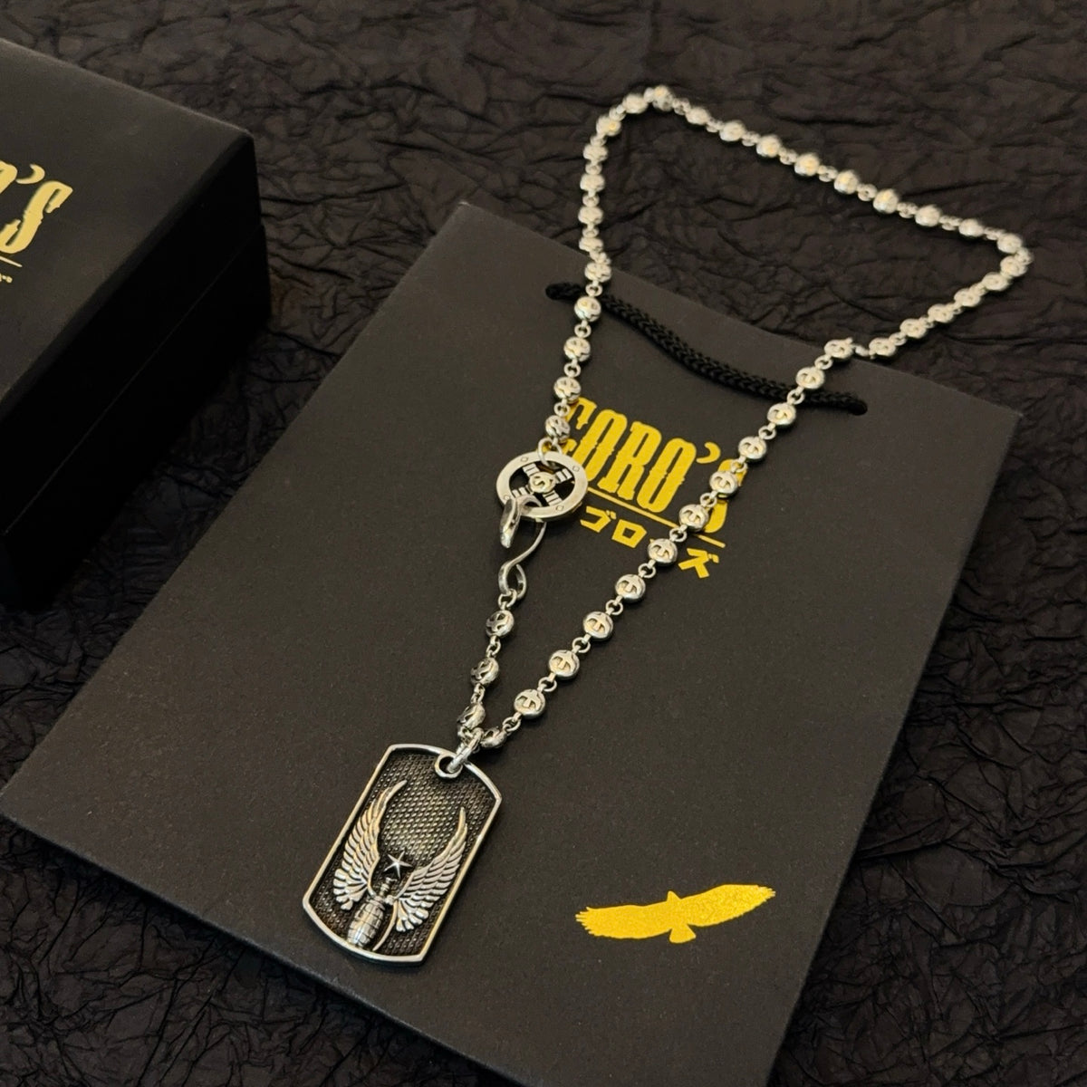 silver vintage Necklace for men - alternate angle view 5