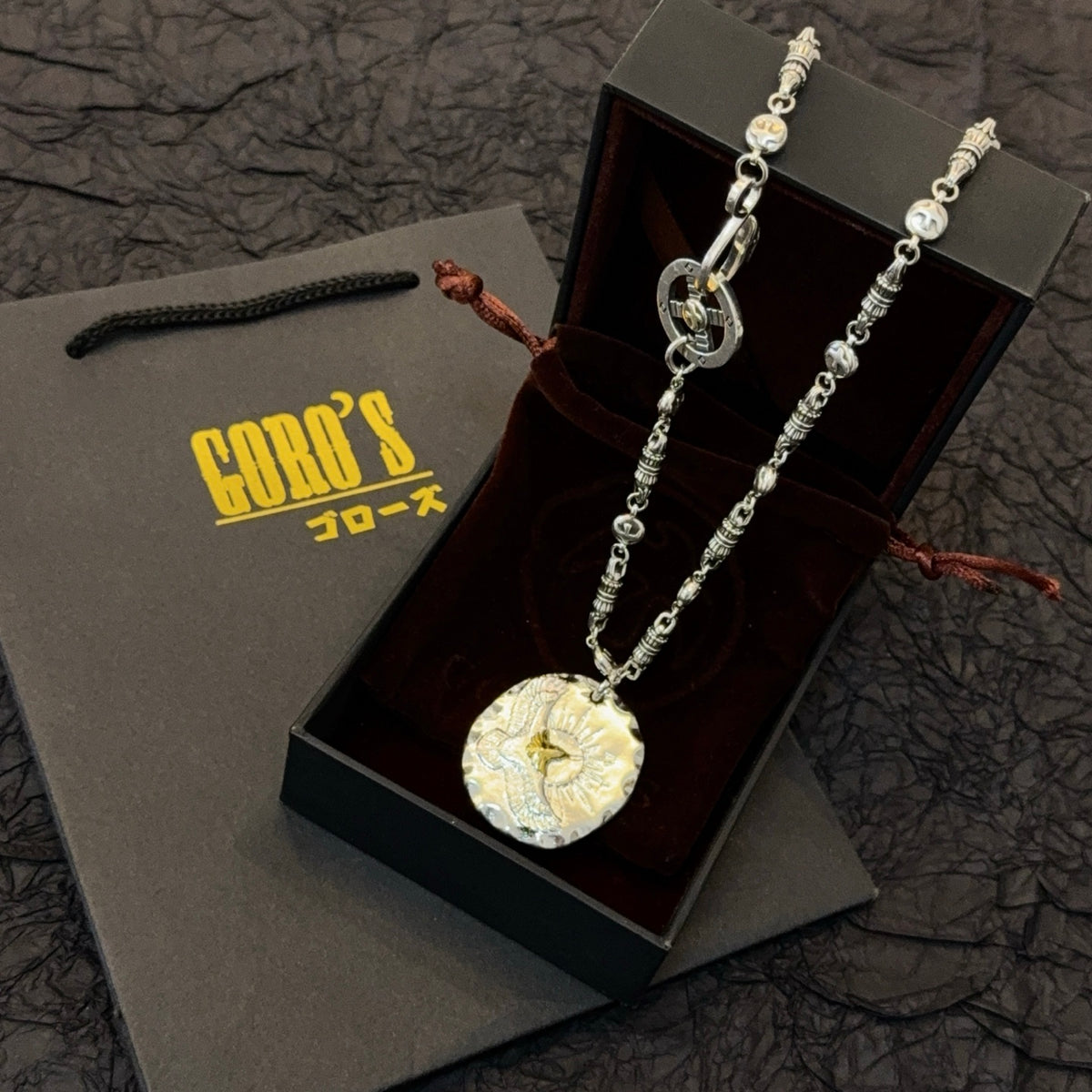 silver vintage Necklace for men - alternate angle view 7