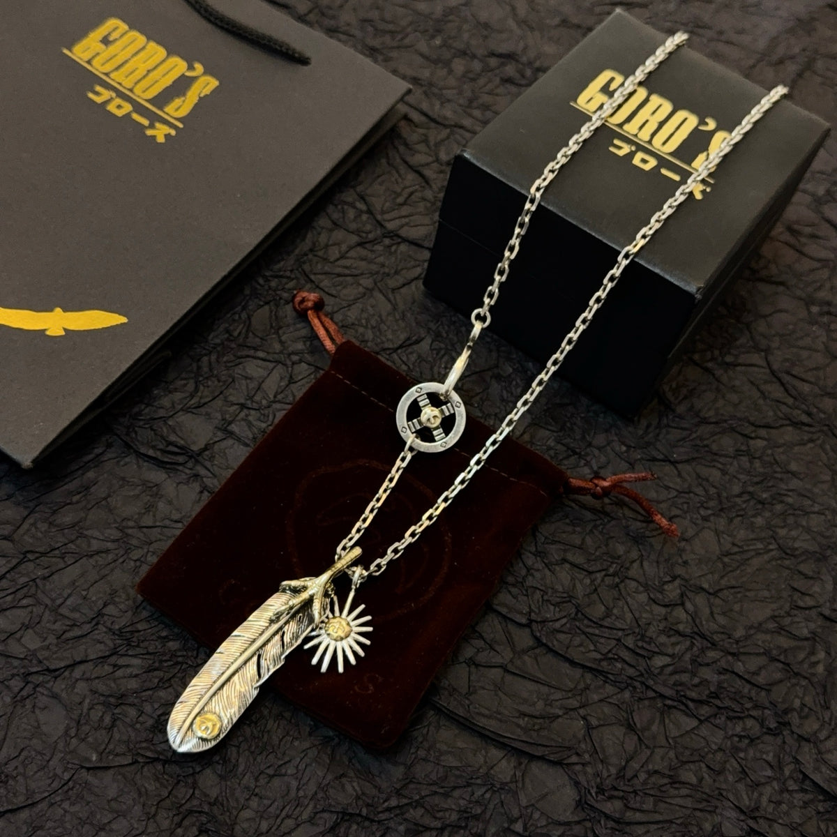 silver vintage Necklace for men - alternate angle view 2