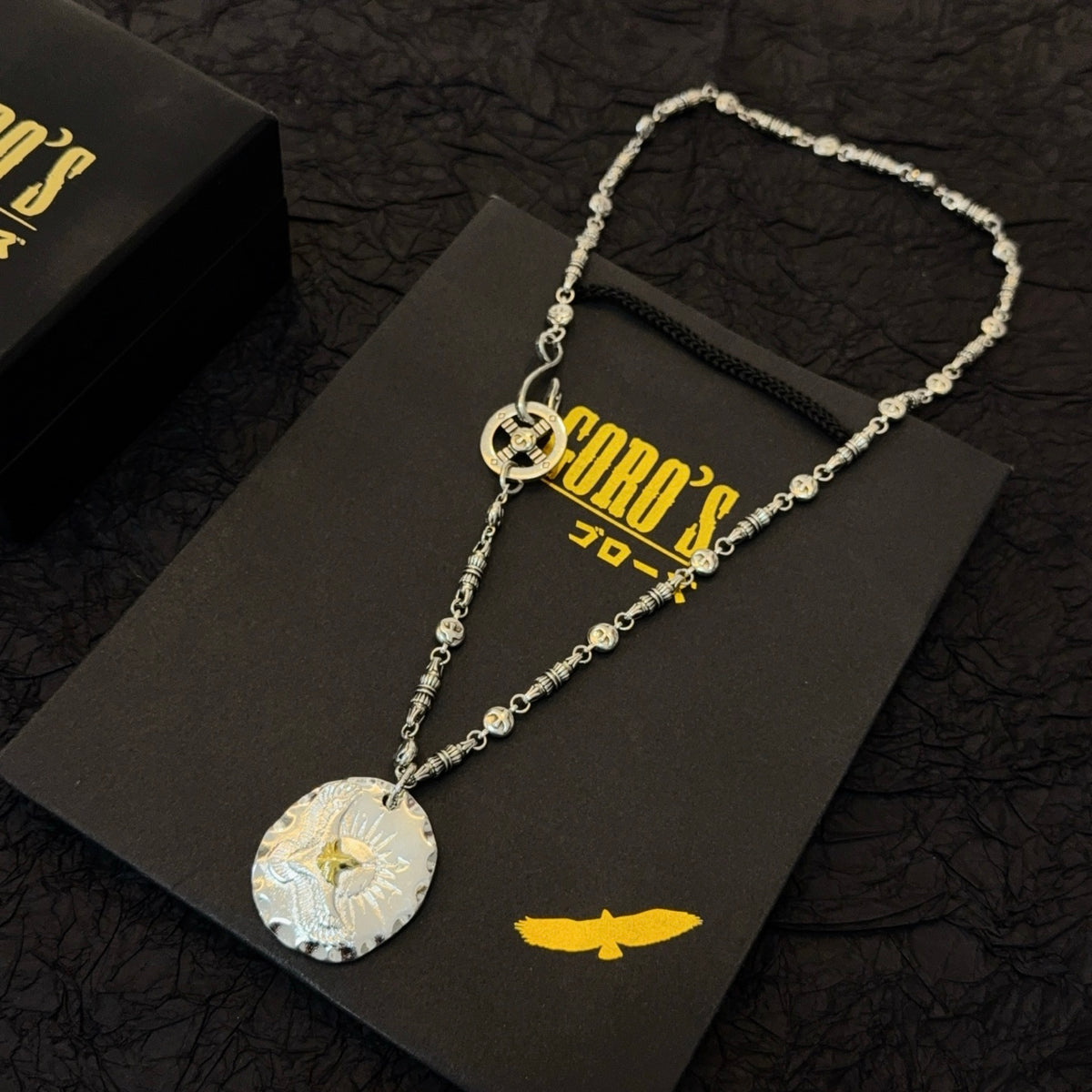 silver vintage Necklace for men - alternate angle view 5
