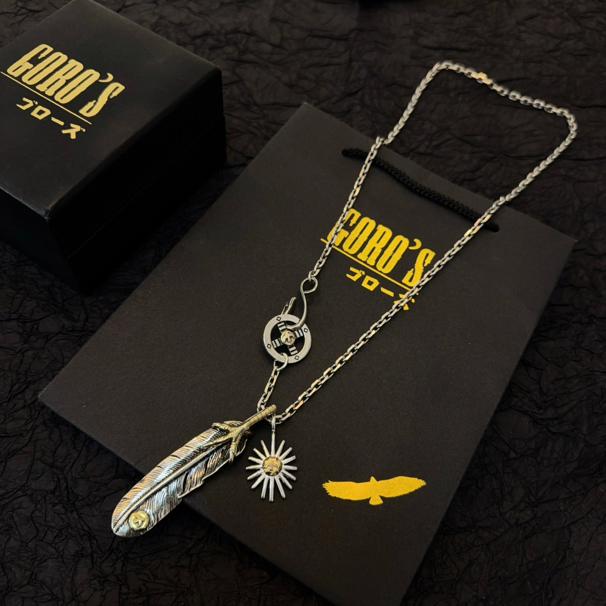 silver vintage Necklace for men - alternate angle view 5