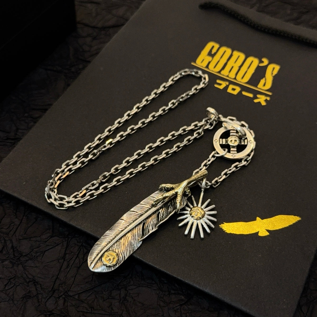 silver vintage Necklace for men - alternate angle view 6